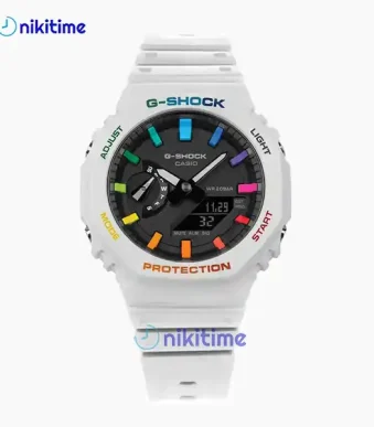 ساعت جی شاک مدل GA-2100 White Rainbow