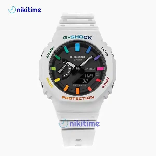 ساعت جی شاک مدل GA-2100 White Rainbow