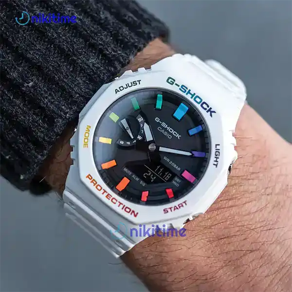 ساعت جی شاک مدل GA-2100 White Rainbow