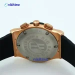 درپشت ساعت مچی هابلوت رزگلد کرنوگراف صفحه مشکی کد333