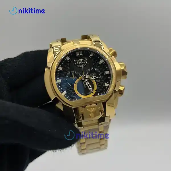 ساعت مردانه اینویکتا زئوس طلایی صفحه مشکی
