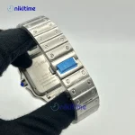 ساعت کارتیر سانتوز فلزی مردانه باطریی سیلور صفحه سرمه ای