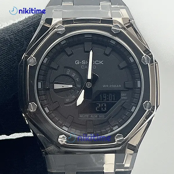 ساعت کاسیو جیشاک قاب شیشه ای مشکی GA-2100 CUSTOM_AP