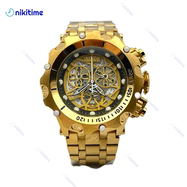 ساعت مچی مردانه اینویکتا ونوم طلایی مشکی مدل Invicta Venom Relogio